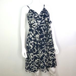BCBGMaxAzria Silk Blue and White Print Dress